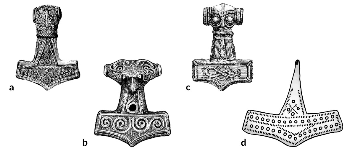 Viking Hammer of Thor & Compass Silver Coin Medallion Token Valhalla Norse 